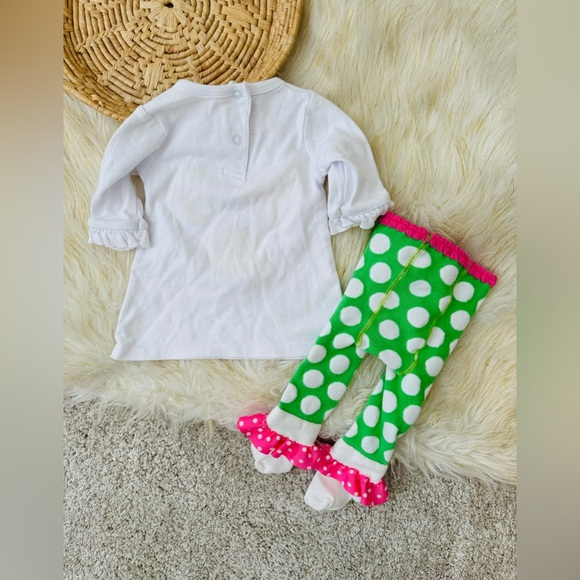 Mud Pie Ornament Tunic & Sock Leggings Christmas Outfit Size 0-6 Months - Picture 4 of 6